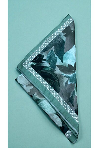 Lavena scarfs Φθινοπωρινή σειρά με λουλουδάτο σχέδιο βαμβακερό ψηφιακό μαλακό σάλι - Νεροπράσινο