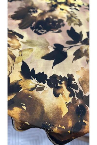 Lavena scarfs Fall Series Floral Pattern Cotton Digital Soft Shawl - Honey Color