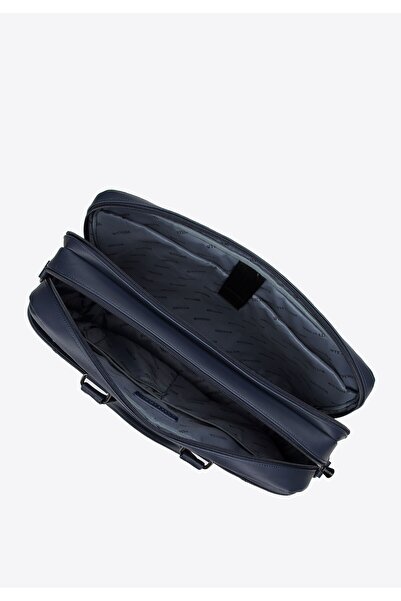 Wittchen Men's 15.6" laptop bag made of -leather, two-compartment, navy blue, navy blue