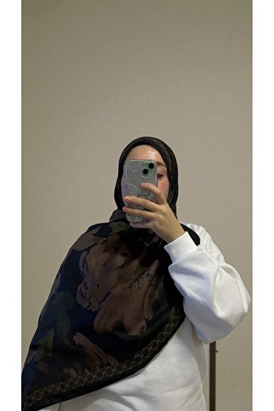 Lavena scarfs Fall Series Floral Pattern Cotton Digital Soft Shawl - Chestnut