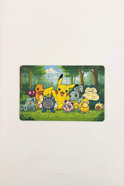 caps office 54 Parça Eğitici Ahşap Puzzle & Yapboz Pikachu (Pikaçu) & Arkadaş...