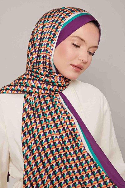 Levidor Mürdüm Üç Boyut Desen Club Şal