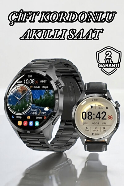 Khayra Çift Kordonlu Yüksek Çözünürlüklü Akıllı Saat Uyku İzleyici & Spor Mod...