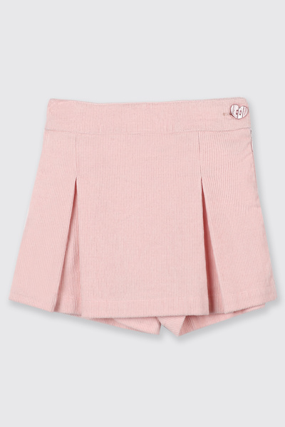 Panço Kız Bebek Kadife Pembe Şort Etek