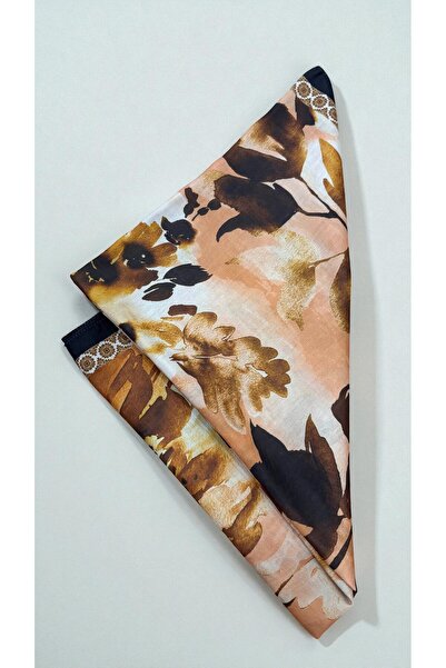 Lavena scarfs Fall Series Floral Pattern Cotton Digital Soft Shawl - Mustard