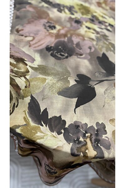 Lavena scarfs Fall Series Floral Pattern Cotton Digital Soft Shawl - Mink