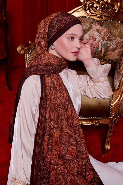 Levidor Bordo Hint Desen Royal Şal