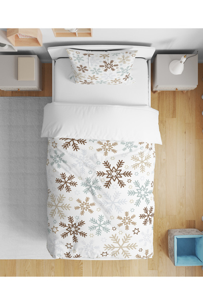 Home Snow Themed New Year Christmas 3D Digital Printed Single Person Duvet Cover Set Without Sheets Sleeping Set