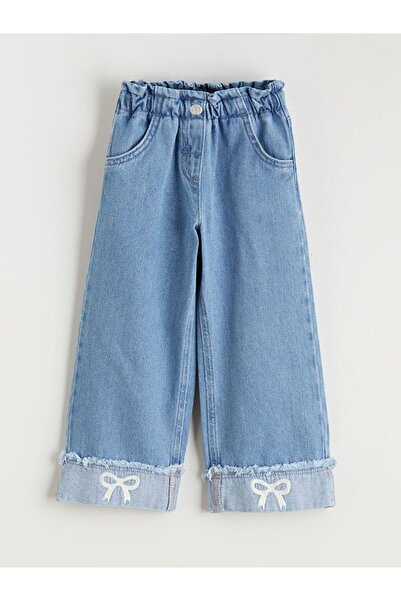 LC Waikiki LCW Kids Wideleg Girl's Jeans Trousers with Elastic Waist