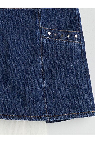 LC Waikiki Lcw Kids Girls' Jean Skirt with Pantyhose