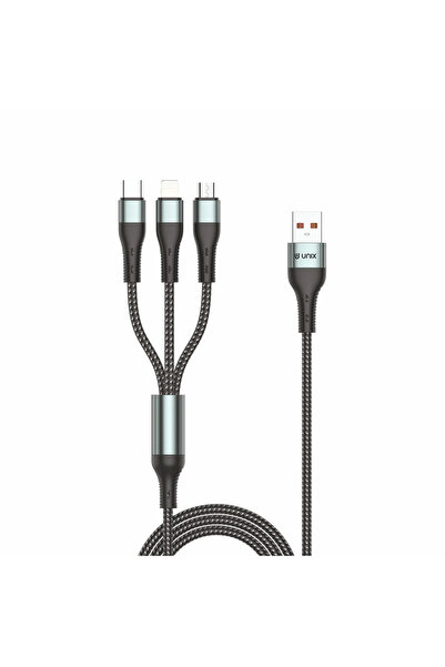 unix International Unix UX-T12 – كابل شحن سريع 3 في 1