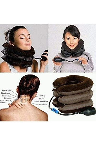 Twinkle Mart Neck Rest Support Massager Pillow Air Bag 3 Tier Inflatable U-Shape