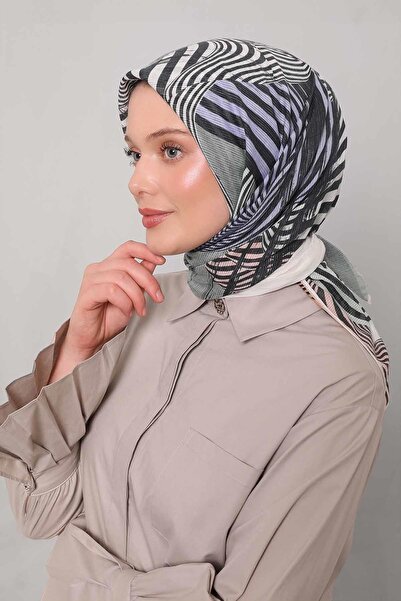 Levidor Mint Green Hologram Pattern Cotton Scarf