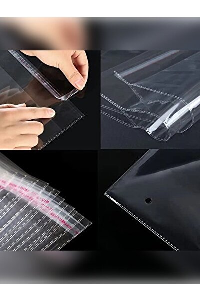 Ambalaj Evi Transparent Taped Adhesive Gelatin Bag 50X55 cm 100 Pieces Opp