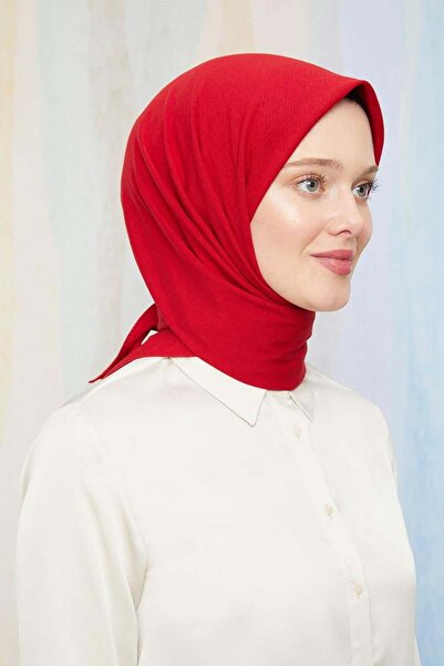 Levidor Kırmızı Pamuk Cazz Kare Eşarp