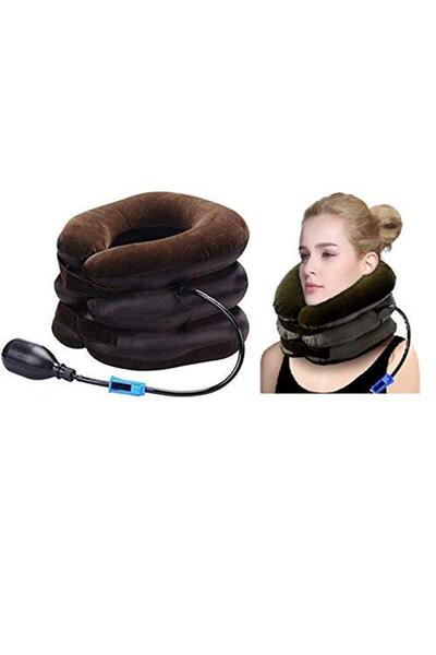 Twinkle Mart 3-Layer Air-Inflated Cervical Neck Traction Massager with Shiatsu & Heat
