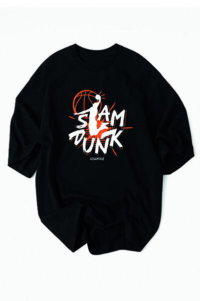 Advantage Slamdunk Basketball Logo Oversized 100% Cotton- Premium Tshirt