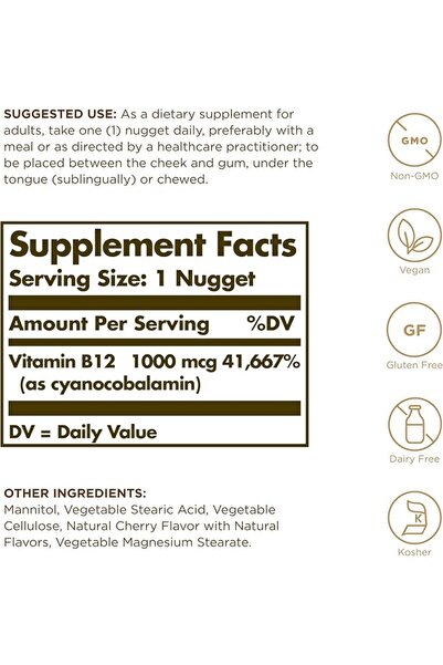 Solgar Vitamin B12 1000mcg 100 Tablet