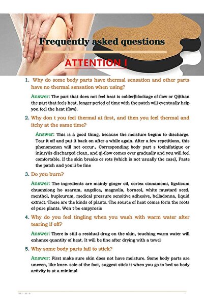 genernic TYCA 36 pcs (Pack of 3) Knee Pain Relief Self-Heating Heat Patches