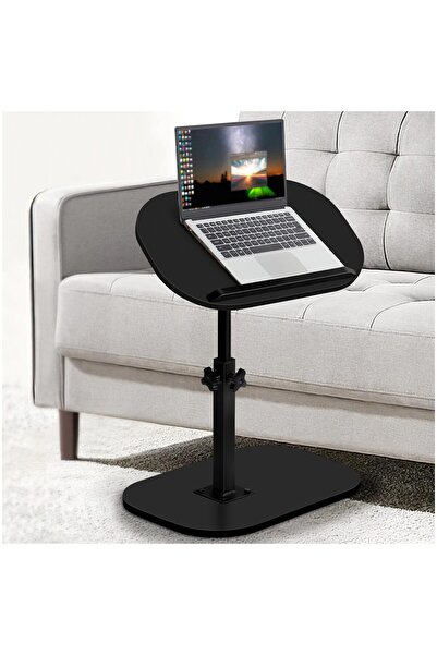 Enjoylifeme End Table, C-Shaped Small Side Table, Adjustable Height 360°Swivel Couch Tables