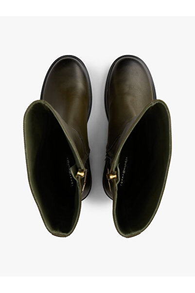 Tommy Hilfiger Leather Th Monogram Horsebit Riding Boots