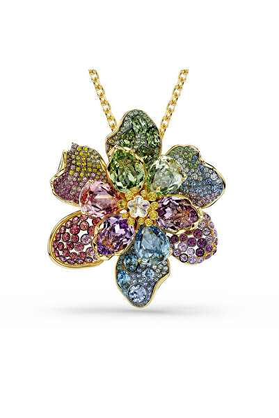 Swarovski Idyllia Kolye ve broş, Karışık kesimler, Pavé, Çiçek, Çok renkli, A...