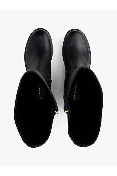 Tommy Hilfiger Leather Th Monogram Horsebit Riding Boots