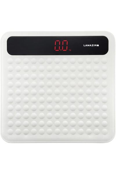 Lawazim Digital Personal Scale - White, High-Accuracy Body Scale with LCD Display