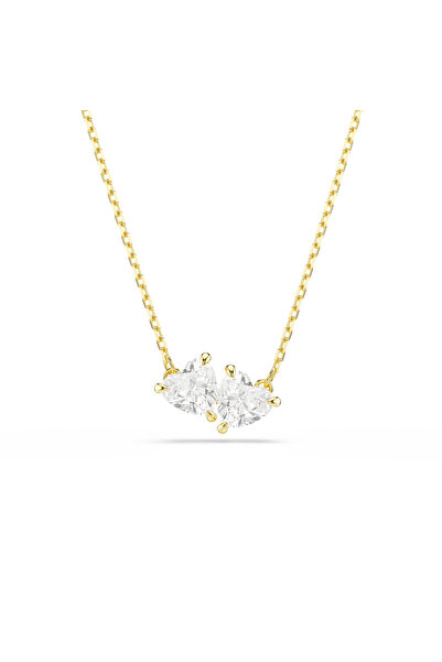 Swarovski Mesmera Kolye, Kalp, Beyaz, Altın rengi kaplama