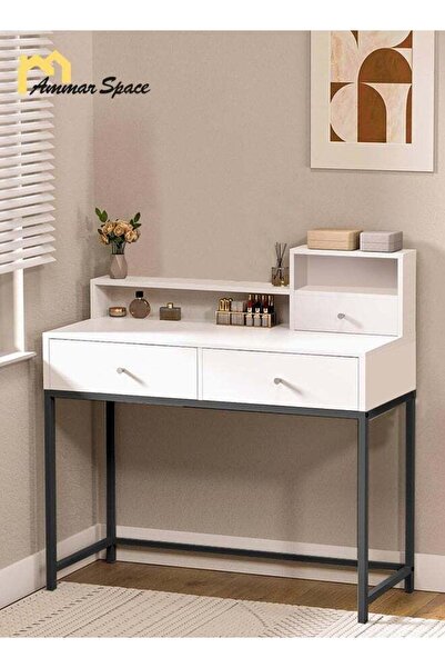 Ammar Space Makeup Vanity Desk with Drawers Small Dressing Table for Girls Bedroom Bedside table