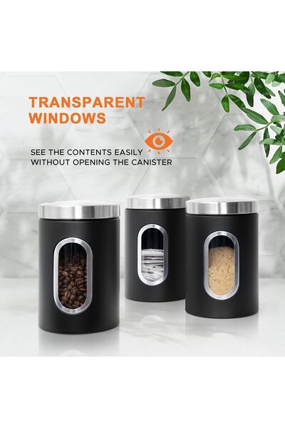 LENND Tea, Coffee & Sugar Canisters Set (3-Pack)