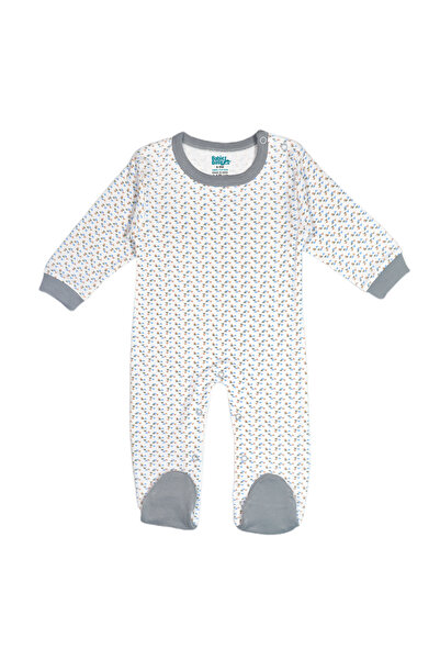 Babies Basic 5 piece Sets include Bib, Romper, Mittens, Cap and Sleepsuit, 6-9 Months , Gray