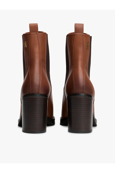 Tommy Hilfiger Leather Square Toe Chelsea Block Heels