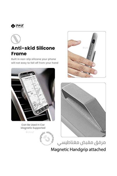 ineix 3-in-1 Magnetic Wrist Strap Hand Grip with Stand Case Cover for Huawei Nova 7i