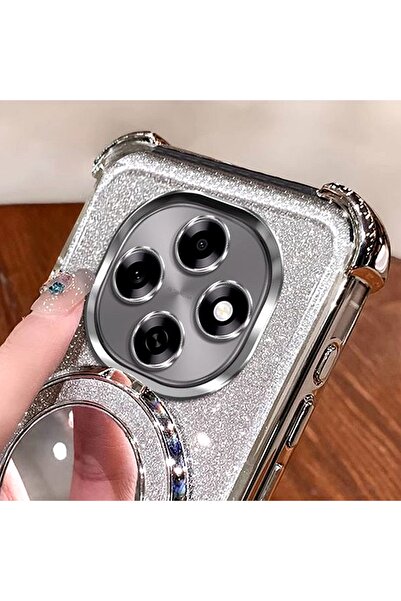 Generic Glitter Case for Oppo A6 Pro 5G，Sparkly Stand，Makeup Mirror，Magnetic Luxury Gradient A6 Pro Cover