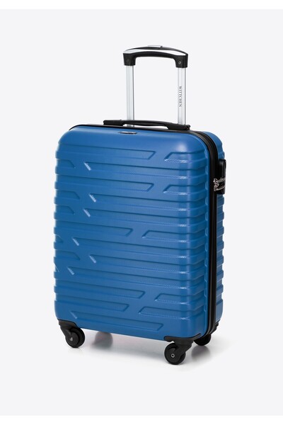 Wittchen Valiză de cabină bărbătească din ABS cu model geometric, albastră, ABS albastru