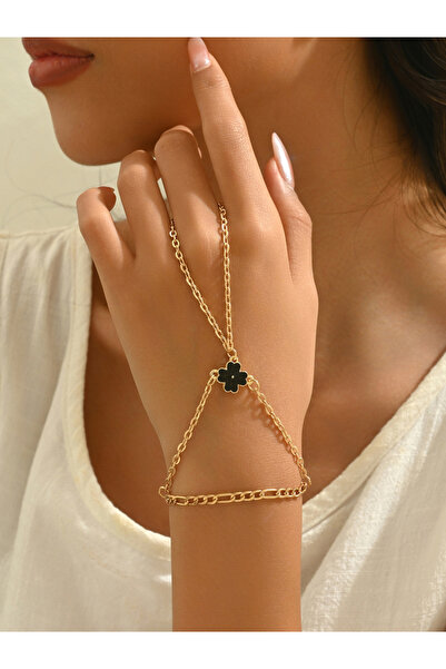 Take Two By Styli سوار يد على شكل زهرة باللون الذهبي