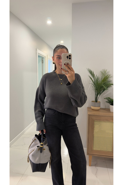 BİRCANÇİL Md Vesta Anthracite Basic Knitwear