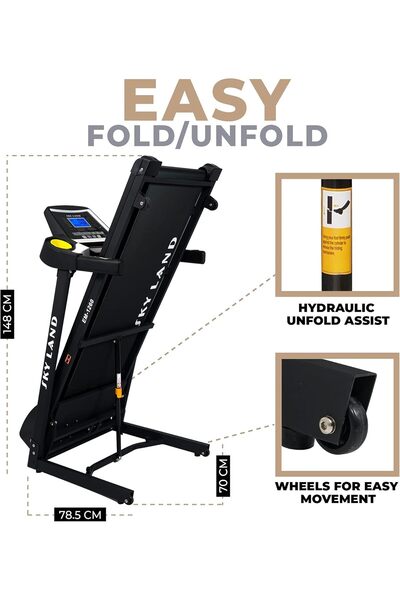 SKY LAND Auto Incline Treadmill EM-1260, 2HP DC Motor, 12 Programs, 110KG Max Capacity