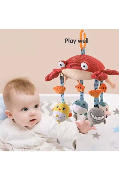 fulina Plush Crab Set, Baby Toy Crib Mobile, Stand Not Included Soft Comfortable, for Newborns Aged 0-1Year