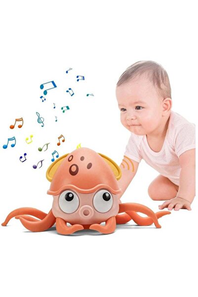 fulina Baby Musical Octopus Toy, Interactive Walking Dancing Toy Automatically Avoid Obstacle