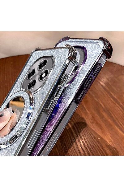 Generic Glitter Case for Oppo A6 Pro 5G，Sparkly Stand，Makeup Mirror，Magnetic Luxury Gradient A6 Pro Cover