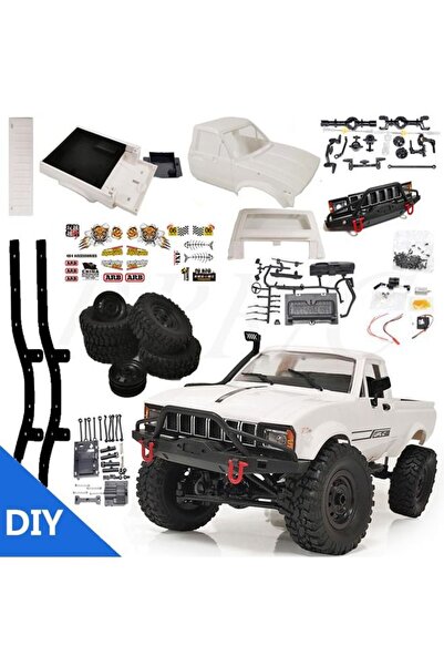 fulina Remote Control Pickup Toy Model, 4WD Car, Resistant to Falling Collision, DIY Assembled