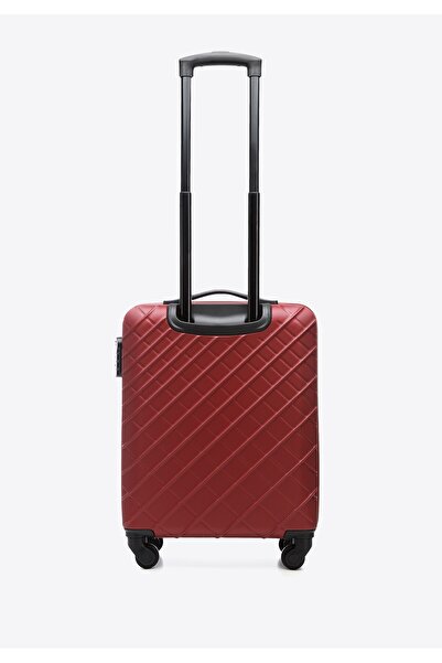 Wittchen Men's Diagonal Checked ABS Cabin Suitcase Burgundy Burgundy ABS