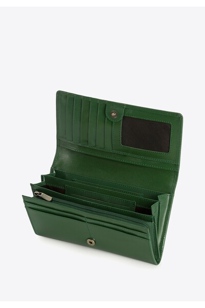 Wittchen Women's Wallet in Smooth Leather, Horizontal, Green, Leather