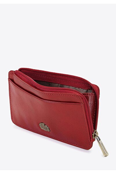 Wittchen Woman Leather Card Case with Clasp Red Leather