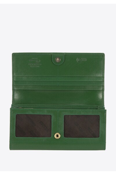 Wittchen Women's Leather Wallet with a Straight Cut, Green, Leather