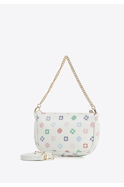 Wittchen Women's mini monogram leather handbag on a chain, multicolor, multicolor, leather