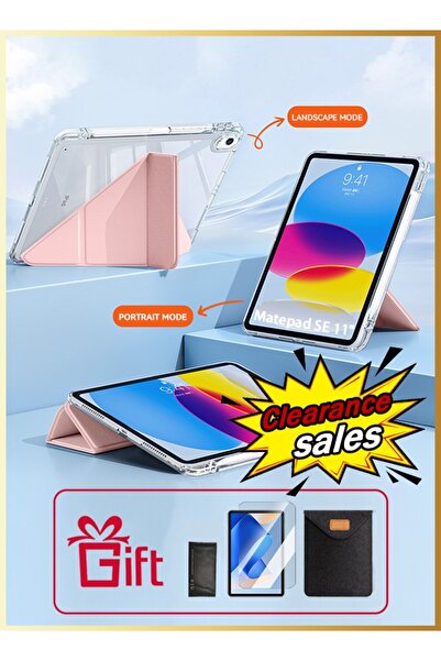 yaqeen حافظة لجهاز هواوي ميت باد SE مقاس 11 بوصة مزودة بفتحة للقلم، وحامل قابل للطي على شكل حرف Y مقاوم للصدمات/خاصية الاستيقاظ الذكي