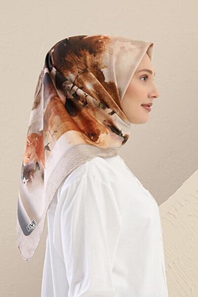 Levidor Μπεζ ψηφιακό κασκόλ από τυλίγματα